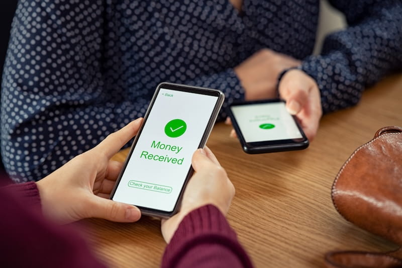 money received on a phone