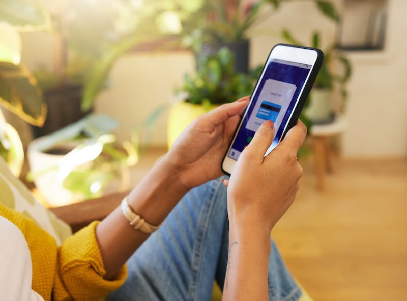woman using a phone